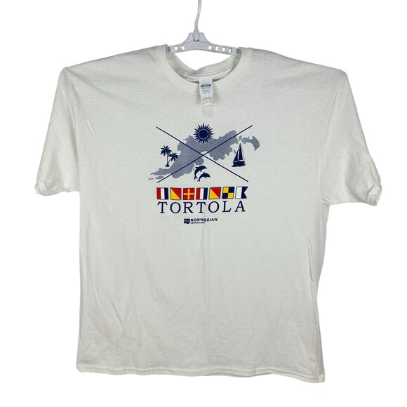 Norwegian Cruise Line Tortola Graphic T-Shirt Size XL By Gildan Heavy Cotton - Picture 2 of 5